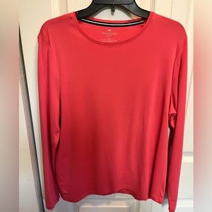 🟡TALBOTS NWOT AUTHENTIC SALMON COLOR 100% PIMA COTTON LONG SLEEVES TOP